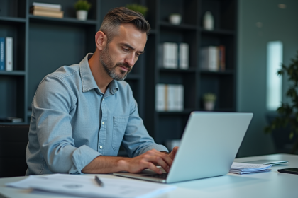 Homme IT professionnel travaillant sur une checklist de cybers&eacute;curit&eacute;